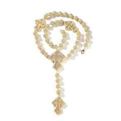 Collier croix perlée