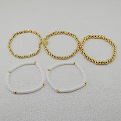 Golden Faith Beaded Bracelet Stack Set