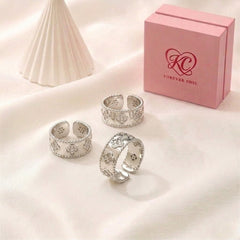 Pavé Diamond-Style Clover Wide Band Ring