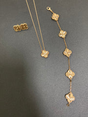 Guilloché Clover Jewelry Set