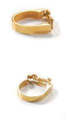 Gold Custom Old English Script Nameplate Ring