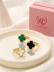 White Clover Motif Statement Ring