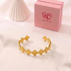 Clover Statement Open Cuff Bangle