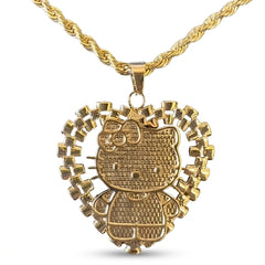 Kitty Heart Pendant Necklace