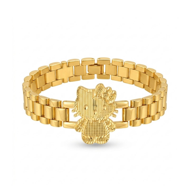 Kitty Watch-Band Link Bracelet