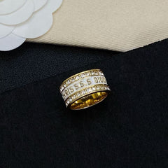 Enamel & CZ Band Ring