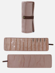 Plush Velvet Travel Jewelry Roll Organizer