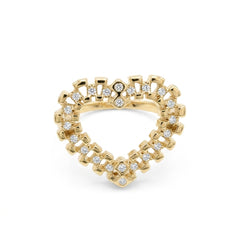Lattice Heart Statement Ring