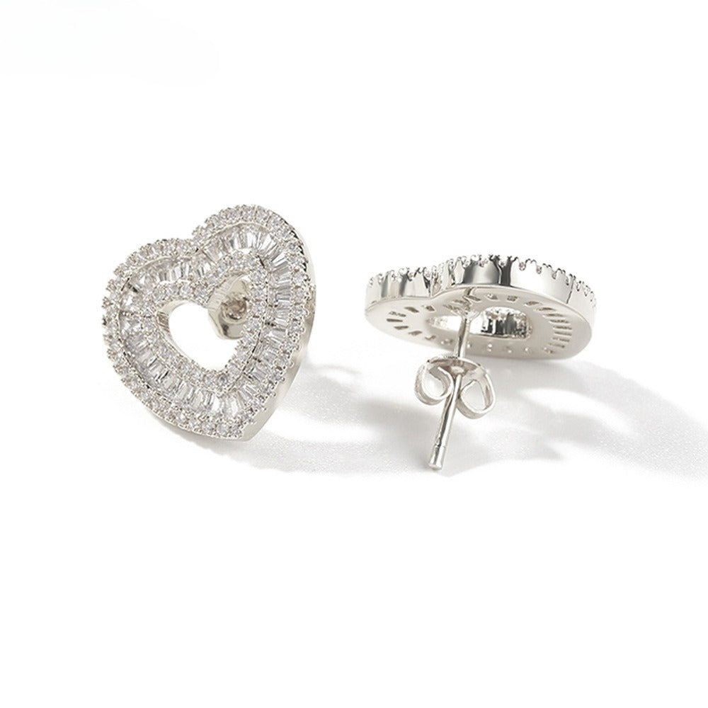 Hollow Heart Stud Earrings