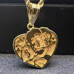 Gold Betty Boop Heart Money Pendant Necklace