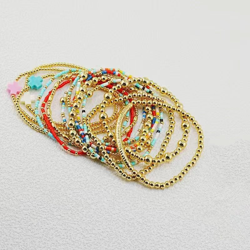 Boho Carnival Multi-Piece Beaded Bracelet Stack Set