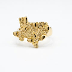 Gold Texas Nugget State Ring