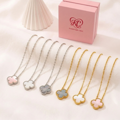 Mother-of-Pearl Clover Pendant Necklaces