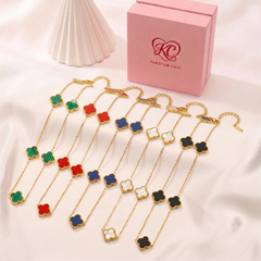 Multi-Motif Clover Station Necklace